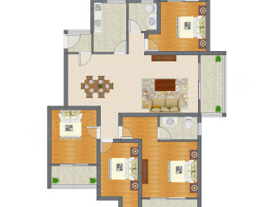 4室2厅 148.75平米