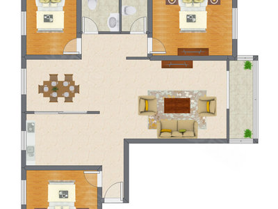 3室2厅 159.11平米