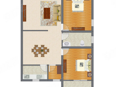 3室2厅 80.26平米