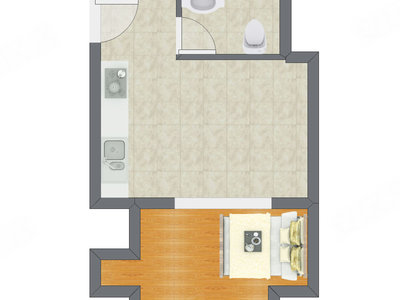 1室0厅 51.64平米