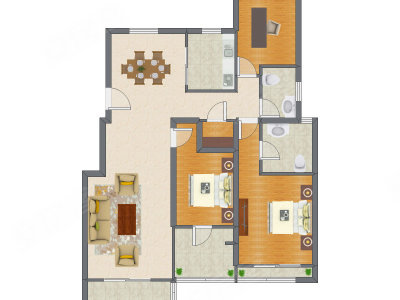 3室2厅 123.70平米