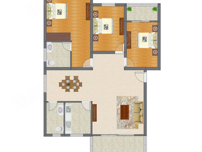 3室2厅 160.88平米