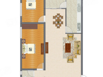 2室2厅 86.51平米户型图