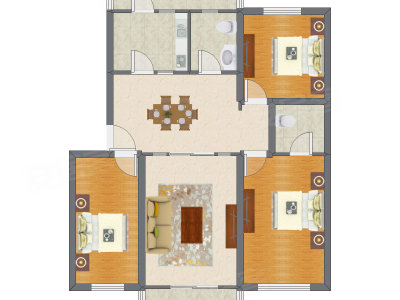3室2厅 144.82平米