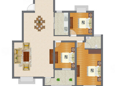 3室2厅 98.44平米