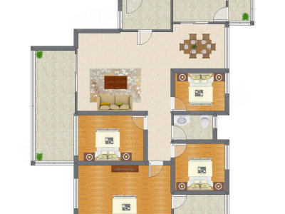 4室2厅 127.75平米