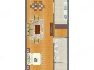 1室0厅 75.15平米户型图