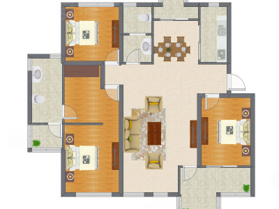 3室2厅 148.55平米