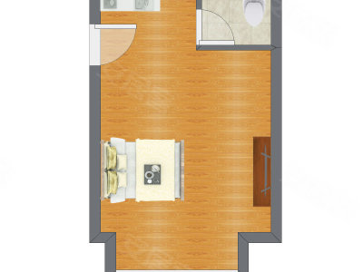 1室0厅 40.50平米户型图