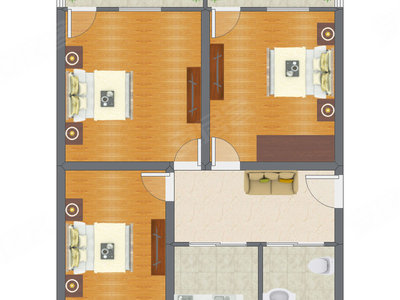 3室1厅 72.00平米