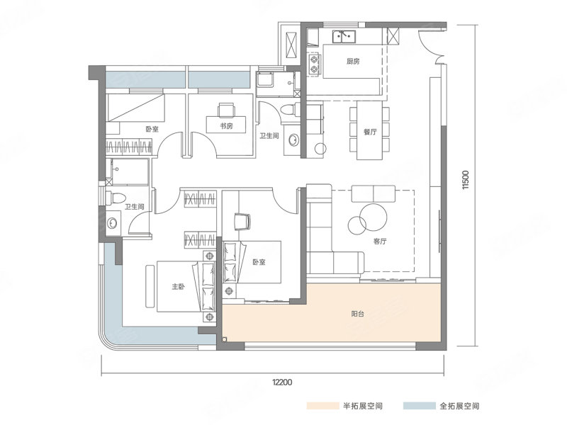 金辉·天颂4室2厅143㎡238万二手房图片