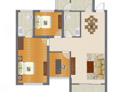 3室2厅 83.60平米