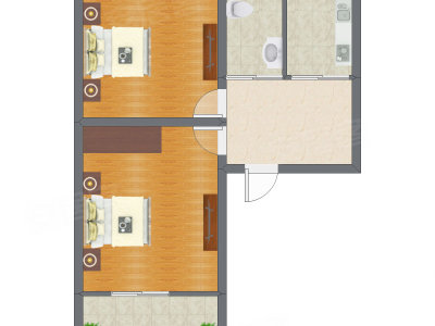 2室1厅 53.60平米