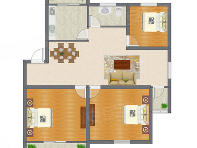 3室1厅 98.40平米