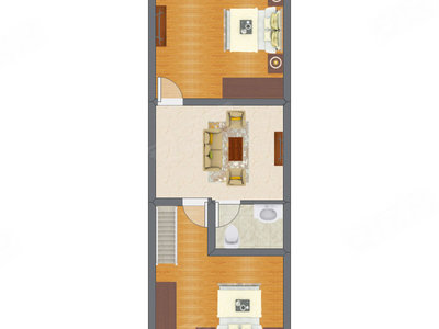2室2厅 24.25平米