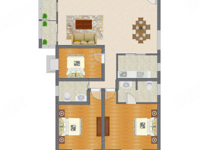 3室2厅 145.89平米