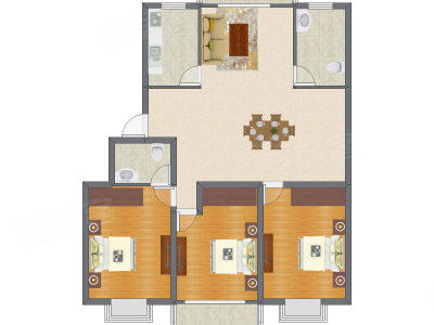 3室2厅 154.98平米