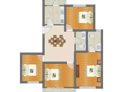 4室1厅 110.84平米