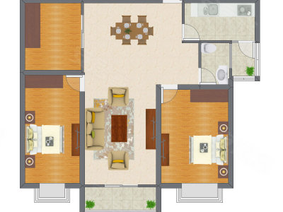 2室2厅 89.73平米