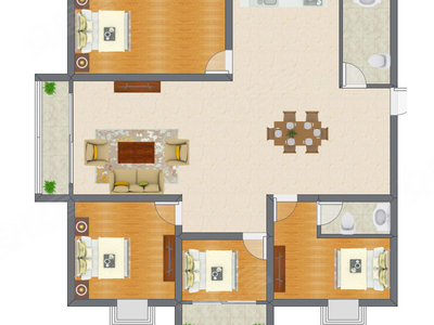 4室2厅 128.90平米