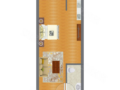 1室0厅 55.77平米户型图
