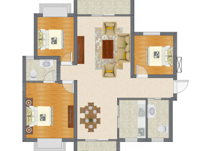 3室2厅 85.22平米