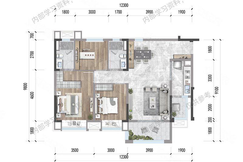 环球融创未来城3室2厅112㎡132万二手房图片