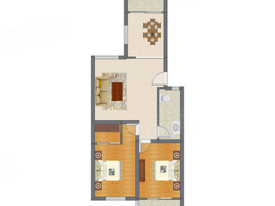 2室2厅 98.68平米户型图