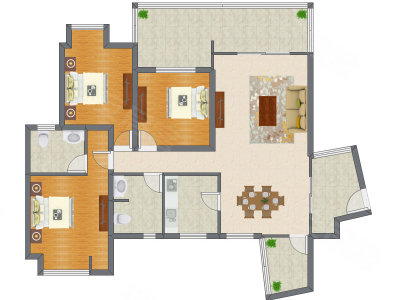 3室2厅 138.76平米