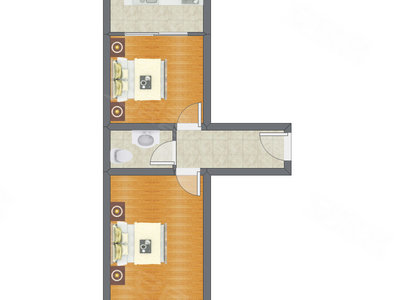 2室0厅 59.73平米户型图