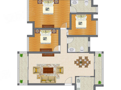 3室2厅 112.76平米