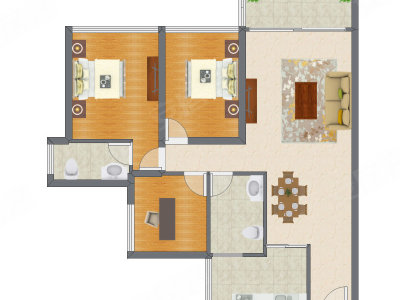 3室2厅 88.57平米