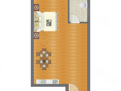 1室0厅 49.24平米户型图