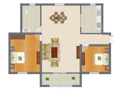 2室2厅 93.85平米