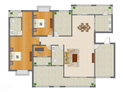 3室2厅 180.00平米