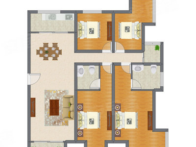 4室2厅 107.19平米