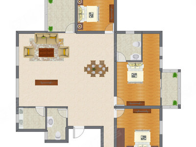3室1厅 126.59平米
