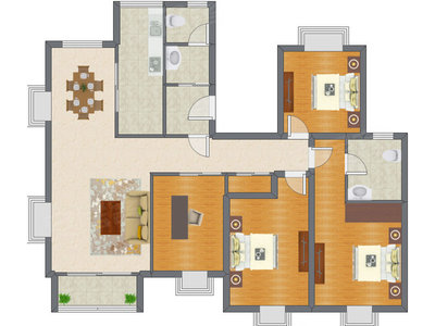 4室2厅 160.00平米