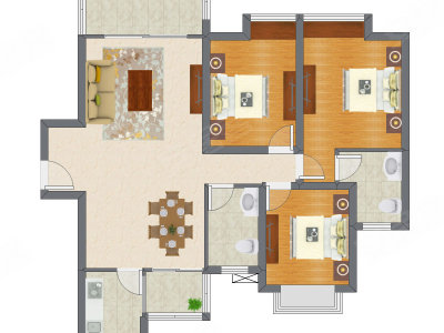 3室2厅 113.36平米
