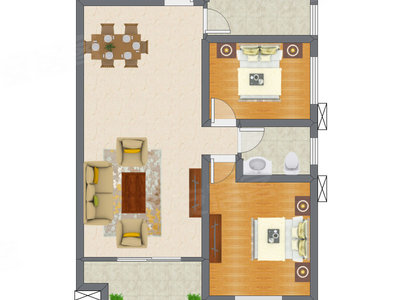 2室2厅 94.30平米户型图