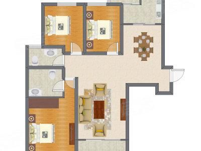 3室2厅 140.88平米