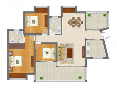 3室2厅 119.76平米