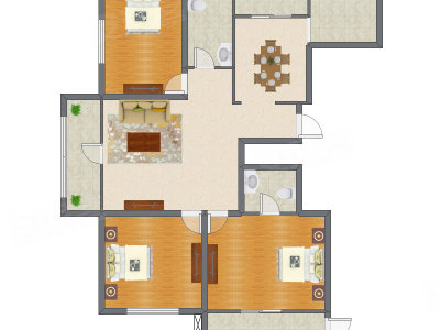3室2厅 99.21平米