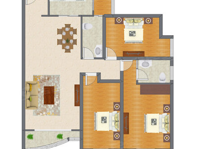 3室2厅 151.50平米