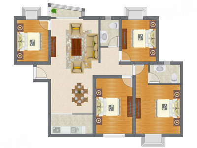 4室2厅 140.42平米
