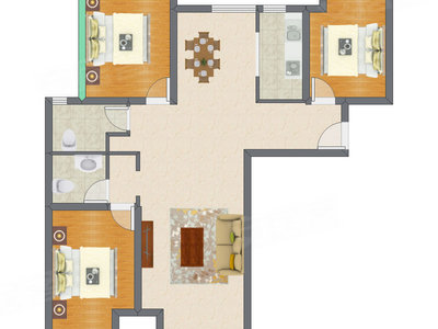 3室2厅 126.13平米