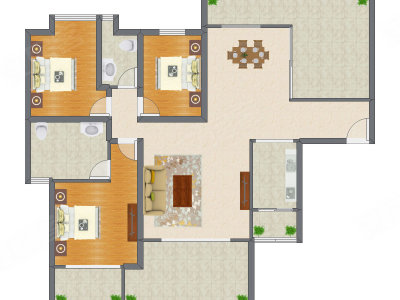 3室2厅 150.26平米