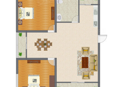 2室2厅 155.00平米