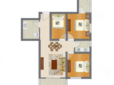 3室2厅 80.34平米