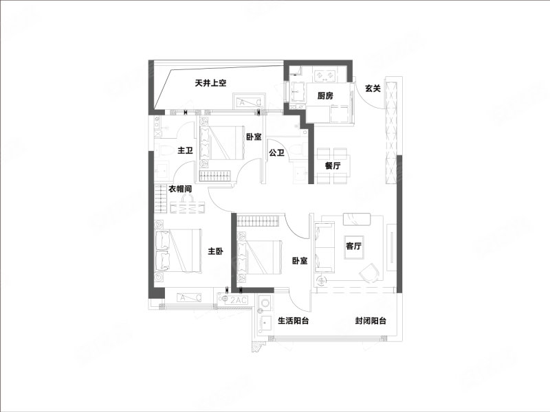 万骏珑悦轩3室2厅2卫94㎡南139万